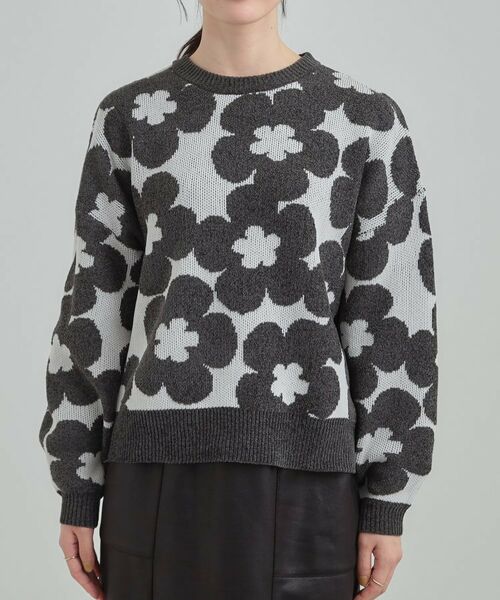 SHOO・LA・RUE / シューラルー ニット・セーター | 【S-LL】レトロ可愛い デイジー柄 総柄ニット | 詳細17