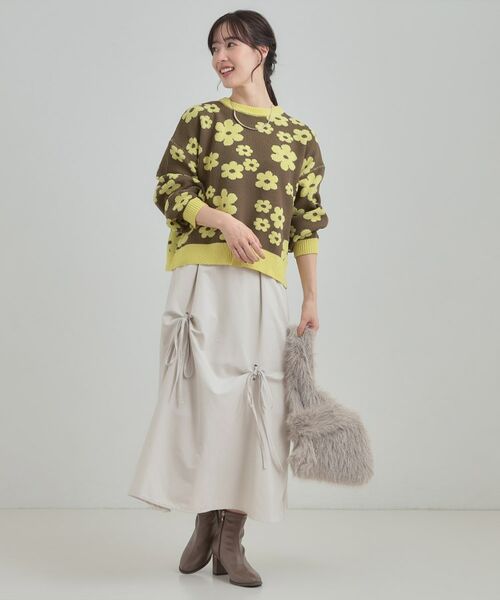 SHOO・LA・RUE / シューラルー ニット・セーター | 【S-LL】レトロ可愛い デイジー柄 総柄ニット | 詳細7