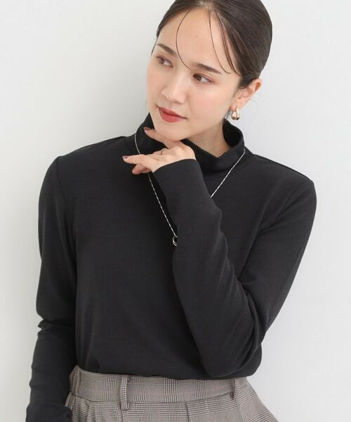 SHOO・LA・RUE/シューラルー ラメスムースハイネックインナー ブラック(019) 01(S)