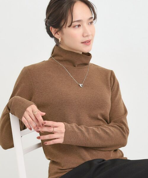 SHOO・LA・RUE/シューラルー ラメスムースハイネックインナー ブラウン(043) 02(M)