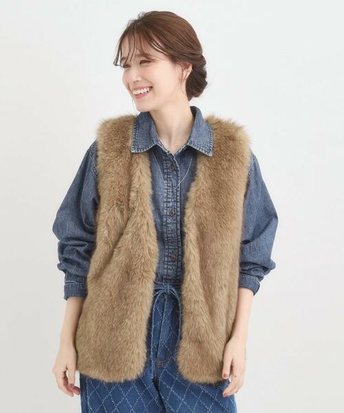 SHOO・LA・RUE / シューラルー ベスト | ふわふわフェイクファーベスト | 詳細9