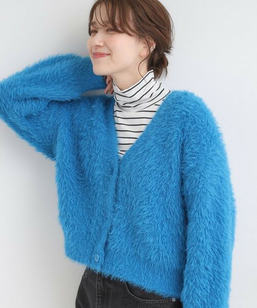 SHOO・LA・RUE / シューラルー カーディガン・ボレロ | フェザーVネックカーディガン(ブルー(092))