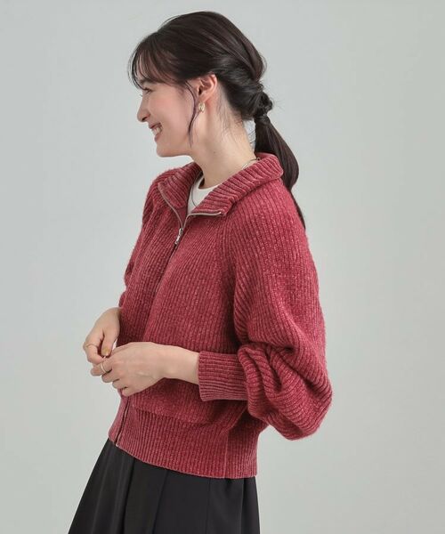 SHOO・LA・RUE / シューラルー レザーブルゾン・ジャケット | フェザーストライプモールブルゾン | 詳細6