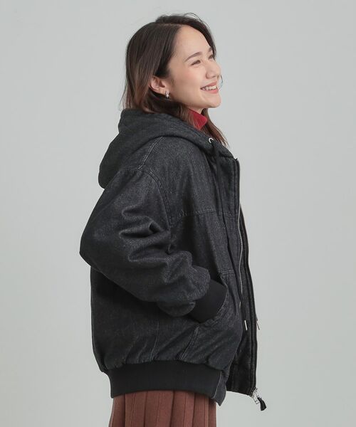 SHOO・LA・RUE / シューラルー レザーブルゾン・ジャケット | デニム中綿フーディーブルゾン | 詳細2