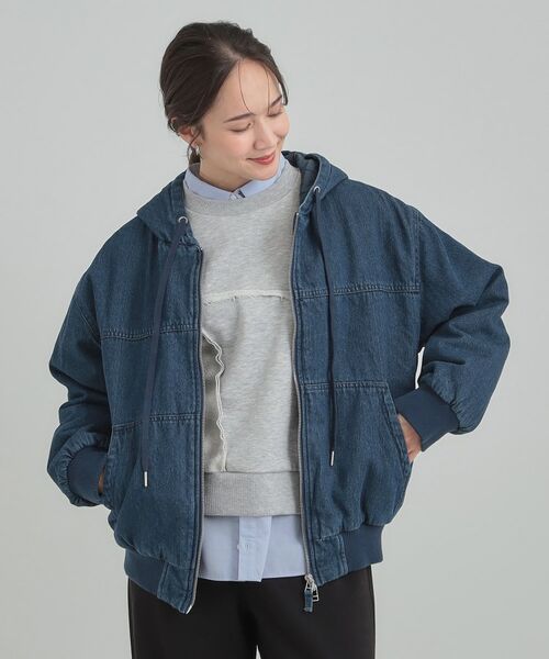 SHOO・LA・RUE / シューラルー レザーブルゾン・ジャケット | デニム中綿フーディーブルゾン | 詳細5