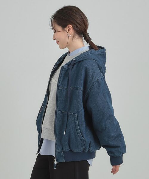 SHOO・LA・RUE / シューラルー レザーブルゾン・ジャケット | デニム中綿フーディーブルゾン | 詳細6