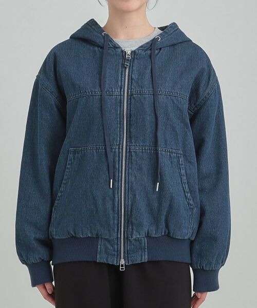 SHOO・LA・RUE / シューラルー レザーブルゾン・ジャケット | デニム中綿フーディーブルゾン | 詳細9