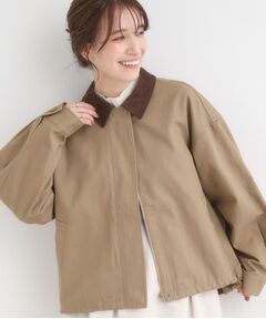 SHOO・LA・RUE / シューラルー レザーブルゾン・ジャケット | 配色衿 ヘリンボーンカバーオール