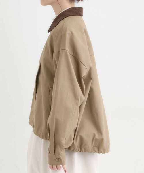 SHOO・LA・RUE / シューラルー レザーブルゾン・ジャケット | 配色衿 ヘリンボーンカバーオール | 詳細10