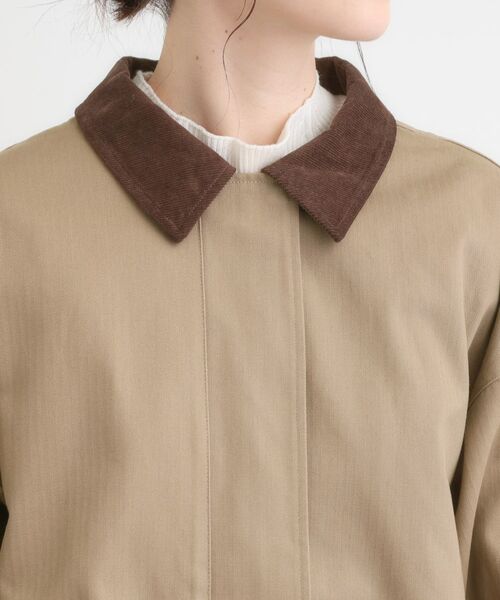 SHOO・LA・RUE / シューラルー レザーブルゾン・ジャケット | 配色衿 ヘリンボーンカバーオール | 詳細12