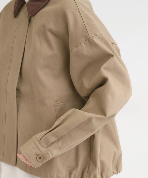 SHOO・LA・RUE / シューラルー レザーブルゾン・ジャケット | 配色衿 ヘリンボーンカバーオール | 詳細13