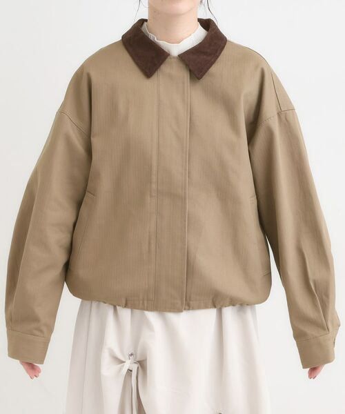 SHOO・LA・RUE / シューラルー レザーブルゾン・ジャケット | 配色衿 ヘリンボーンカバーオール | 詳細18