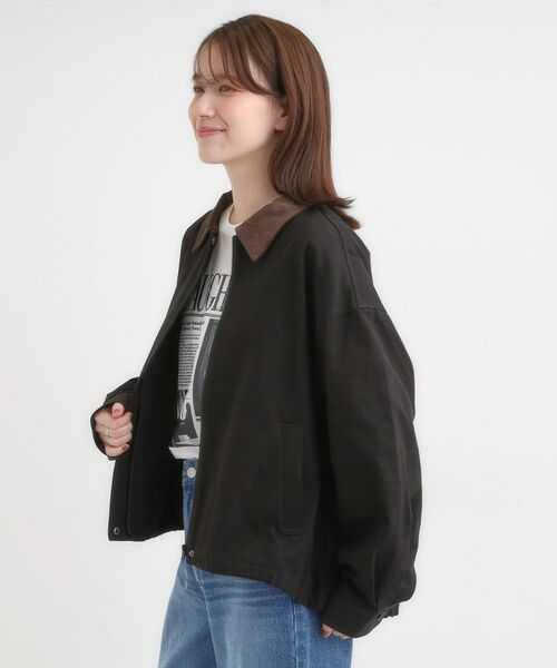 SHOO・LA・RUE / シューラルー レザーブルゾン・ジャケット | 配色衿 ヘリンボーンカバーオール | 詳細2