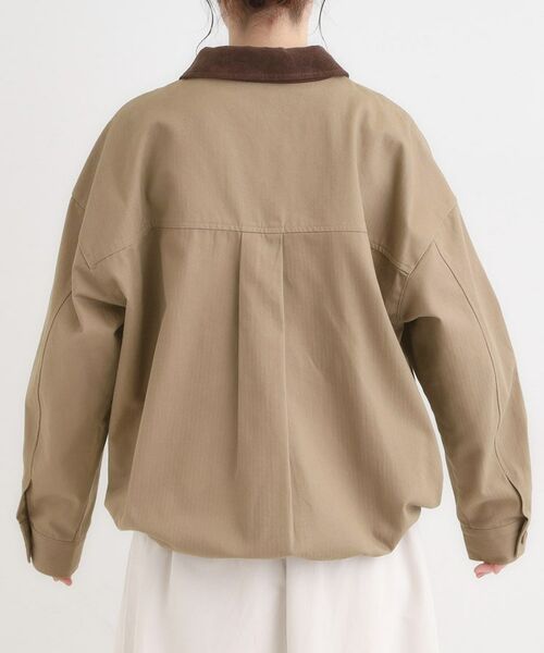 SHOO・LA・RUE / シューラルー レザーブルゾン・ジャケット | 配色衿 ヘリンボーンカバーオール | 詳細20