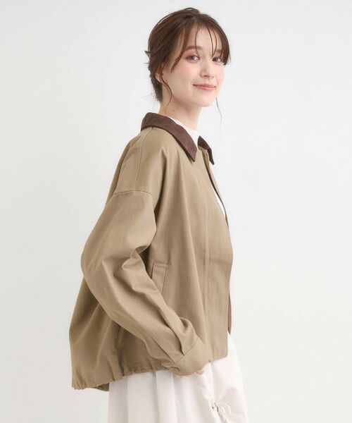 SHOO・LA・RUE / シューラルー レザーブルゾン・ジャケット | 配色衿 ヘリンボーンカバーオール | 詳細6