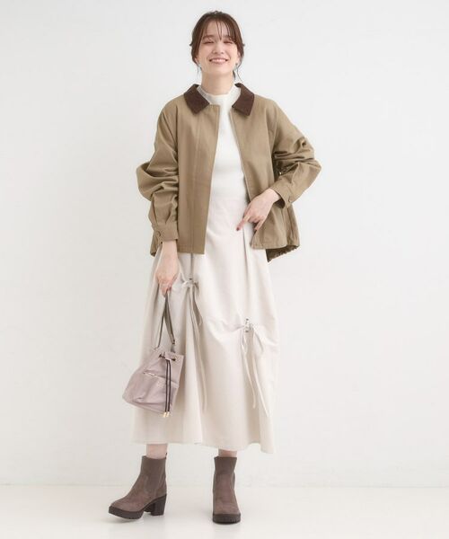 SHOO・LA・RUE / シューラルー レザーブルゾン・ジャケット | 配色衿 ヘリンボーンカバーオール | 詳細7