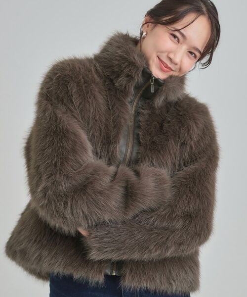 SHOO・LA・RUE / シューラルー レザーブルゾン・ジャケット | フェイクファーブルゾン（ブラウン(044)）