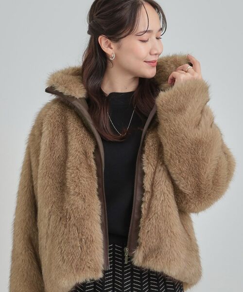 SHOO・LA・RUE / シューラルー レザーブルゾン・ジャケット | フェイクファーブルゾン（キャメルブラウン(441)）