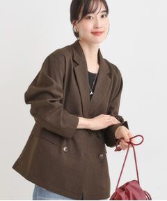 SHOO・LA・RUE / シューラルー テーラードジャケット | 【セットアップ可】チェック柄 ダブルブレストテーラードゆるジャケット