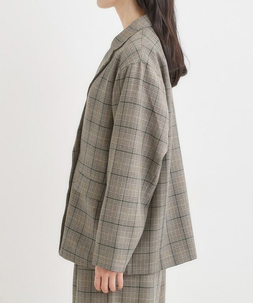 SHOO・LA・RUE / シューラルー テーラードジャケット | 【セットアップ可】チェック柄 ダブルブレストテーラードゆるジャケット | 詳細10