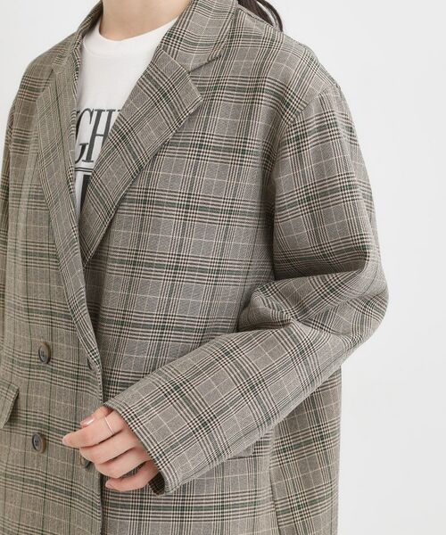 SHOO・LA・RUE / シューラルー テーラードジャケット | 【セットアップ可】チェック柄 ダブルブレストテーラードゆるジャケット | 詳細13