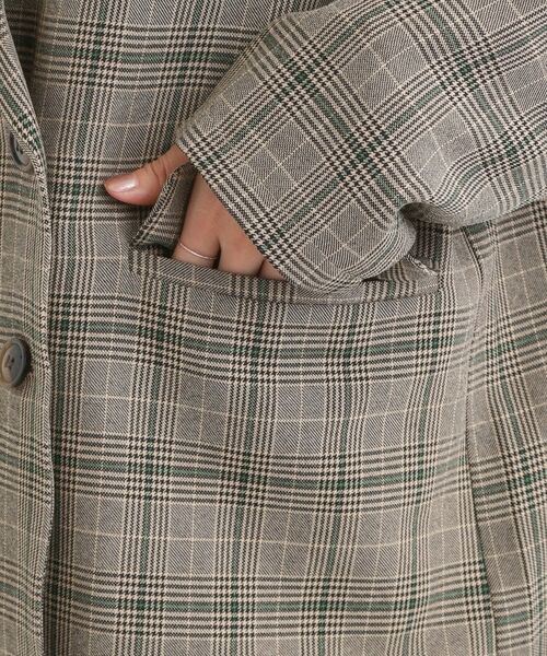 SHOO・LA・RUE / シューラルー テーラードジャケット | 【セットアップ可】チェック柄 ダブルブレストテーラードゆるジャケット | 詳細14