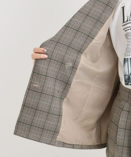 SHOO・LA・RUE / シューラルー テーラードジャケット | 【セットアップ可】チェック柄 ダブルブレストテーラードゆるジャケット | 詳細19