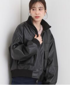 SHOO・LA・RUE / シューラルー レザーブルゾン・ジャケット | レザー調リブブルゾン