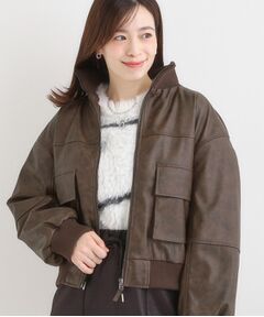 SHOO・LA・RUE / シューラルー レザーブルゾン・ジャケット | レザー調リブブルゾン