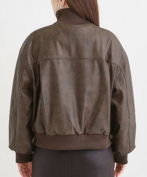 SHOO・LA・RUE / シューラルー レザーブルゾン・ジャケット | レザー調リブブルゾン | 詳細10