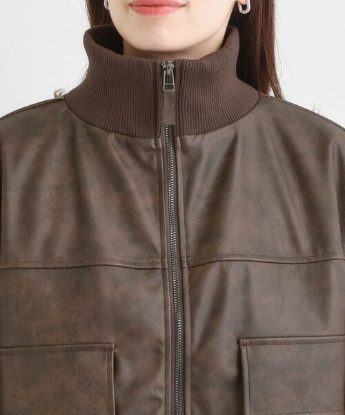 SHOO・LA・RUE / シューラルー レザーブルゾン・ジャケット | レザー調リブブルゾン | 詳細11
