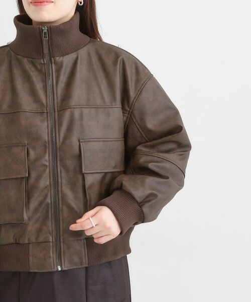 SHOO・LA・RUE / シューラルー レザーブルゾン・ジャケット | レザー調リブブルゾン | 詳細13