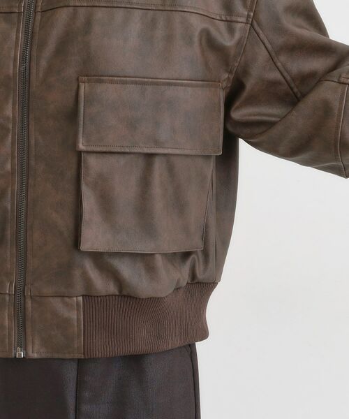 SHOO・LA・RUE / シューラルー レザーブルゾン・ジャケット | レザー調リブブルゾン | 詳細15
