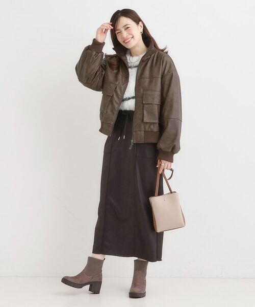 SHOO・LA・RUE / シューラルー レザーブルゾン・ジャケット | レザー調リブブルゾン | 詳細6