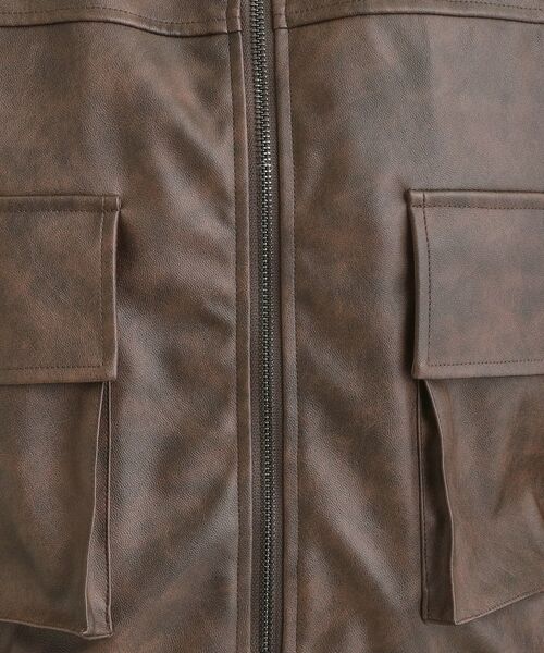 SHOO・LA・RUE / シューラルー レザーブルゾン・ジャケット | レザー調リブブルゾン | 詳細7