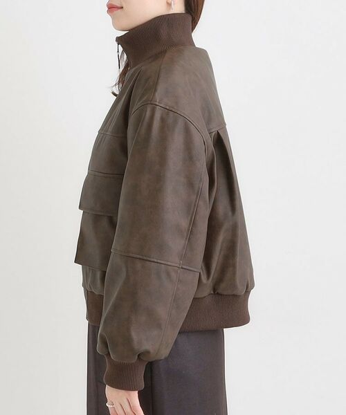 SHOO・LA・RUE / シューラルー レザーブルゾン・ジャケット | レザー調リブブルゾン | 詳細9