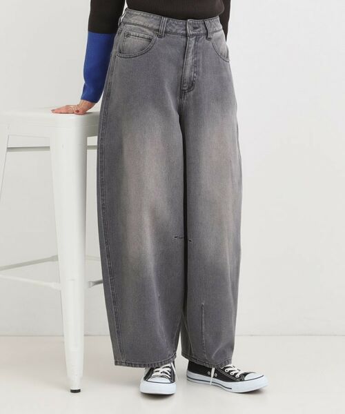 SHOO・LA・RUE / シューラルー デニムパンツ | 【S-LL】立体カーブデニムパンツ(ブラック(019))