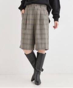 SHOO・LA・RUE / シューラルー ショート・ハーフ・半端丈パンツ | 【セットアップ可】チェック柄タックハーフパンツ
