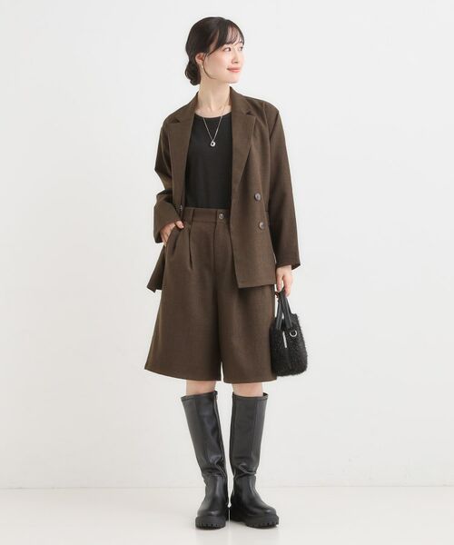 SHOO・LA・RUE / シューラルー ショート・ハーフ・半端丈パンツ | 【セットアップ可】チェック柄タックハーフパンツ | 詳細3