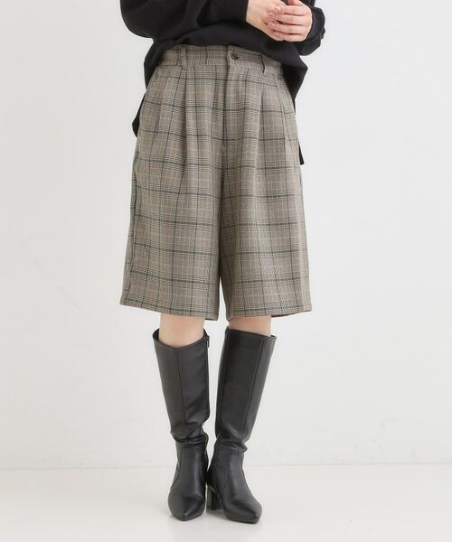 SHOO・LA・RUE / シューラルー ショート・ハーフ・半端丈パンツ | 【セットアップ可】チェック柄タックハーフパンツ | 詳細5