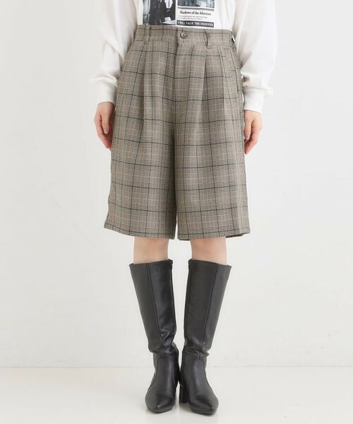 SHOO・LA・RUE / シューラルー ショート・ハーフ・半端丈パンツ | 【セットアップ可】チェック柄タックハーフパンツ | 詳細9