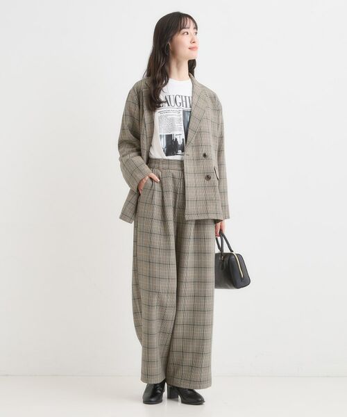 SHOO・LA・RUE / シューラルー パンツ | 【セットアップ可】チェック柄タックワイドパンツ | 詳細3