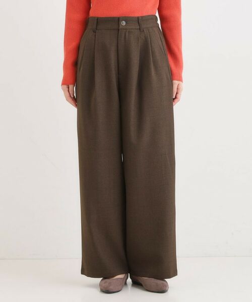 SHOO・LA・RUE / シューラルー パンツ | 【セットアップ可】チェック柄タックワイドパンツ | 詳細9