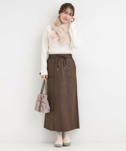 SHOO・LA・RUE / シューラルー ロング・マキシ丈スカート | やわらかレザー調ナロースカート | 詳細7