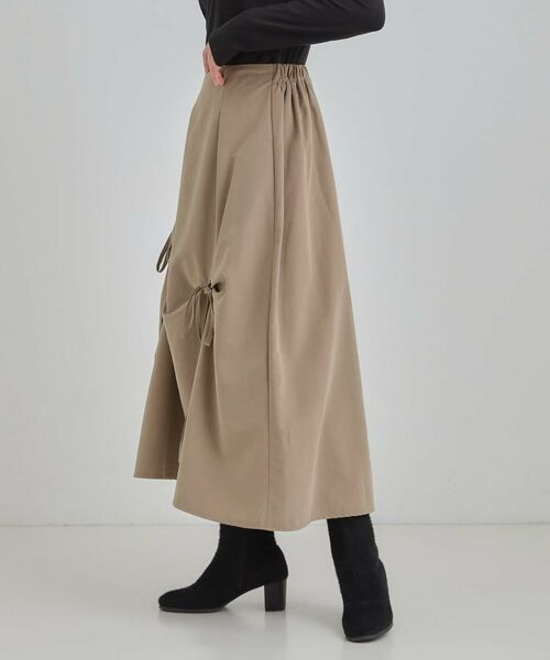 SHOO・LA・RUE / シューラルー ロング・マキシ丈スカート | リボンタック ピーチ起毛 フレアスカート | 詳細10
