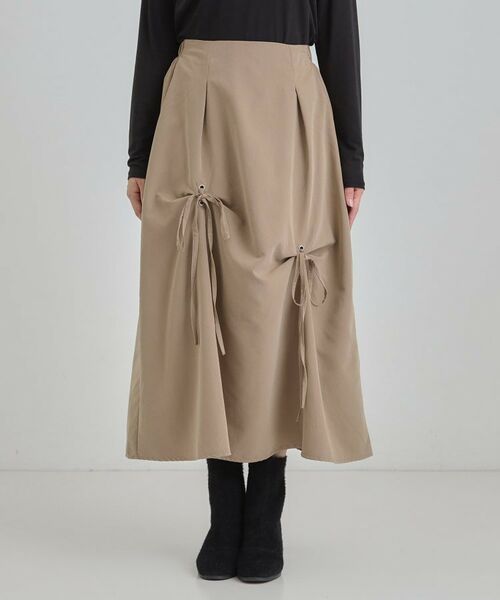 SHOO・LA・RUE / シューラルー ロング・マキシ丈スカート | リボンタック ピーチ起毛 フレアスカート | 詳細13