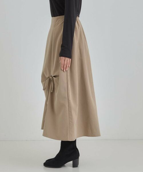 SHOO・LA・RUE / シューラルー ロング・マキシ丈スカート | リボンタック ピーチ起毛 フレアスカート | 詳細14