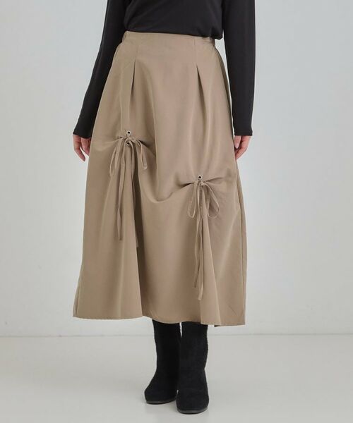 SHOO・LA・RUE / シューラルー ロング・マキシ丈スカート | リボンタック ピーチ起毛 フレアスカート | 詳細9