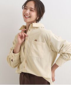 SHOO・LA・RUE / シューラルー シャツ・ブラウス | 【旭山動物園応援商品】ワンポイント刺繍 コーデュロイシャツ