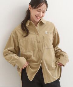 SHOO・LA・RUE / シューラルー シャツ・ブラウス | 【旭山動物園応援商品】ワンポイント刺繍 コーデュロイシャツ